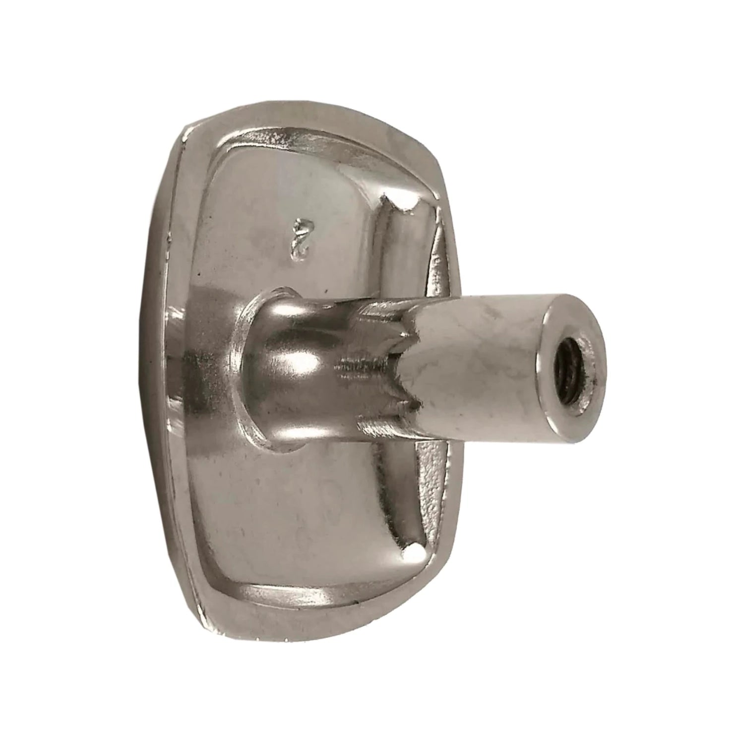 Jaladera de mueble cromada con base rectangular 30mm para cajones y gabinetes, diseño moderno.