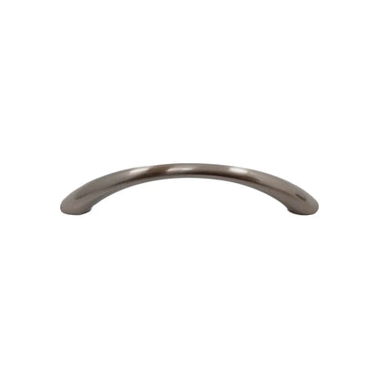 Jaladera curva para mueble cromo mate 96mm, tirador metálico para cajones y puertas de gabinetes.