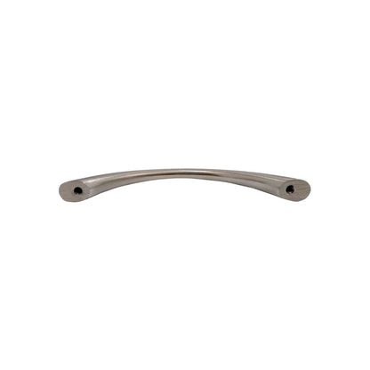 Jaladera de mueble cromo mate curvada 96mm, para gabinetes y cajones modernos