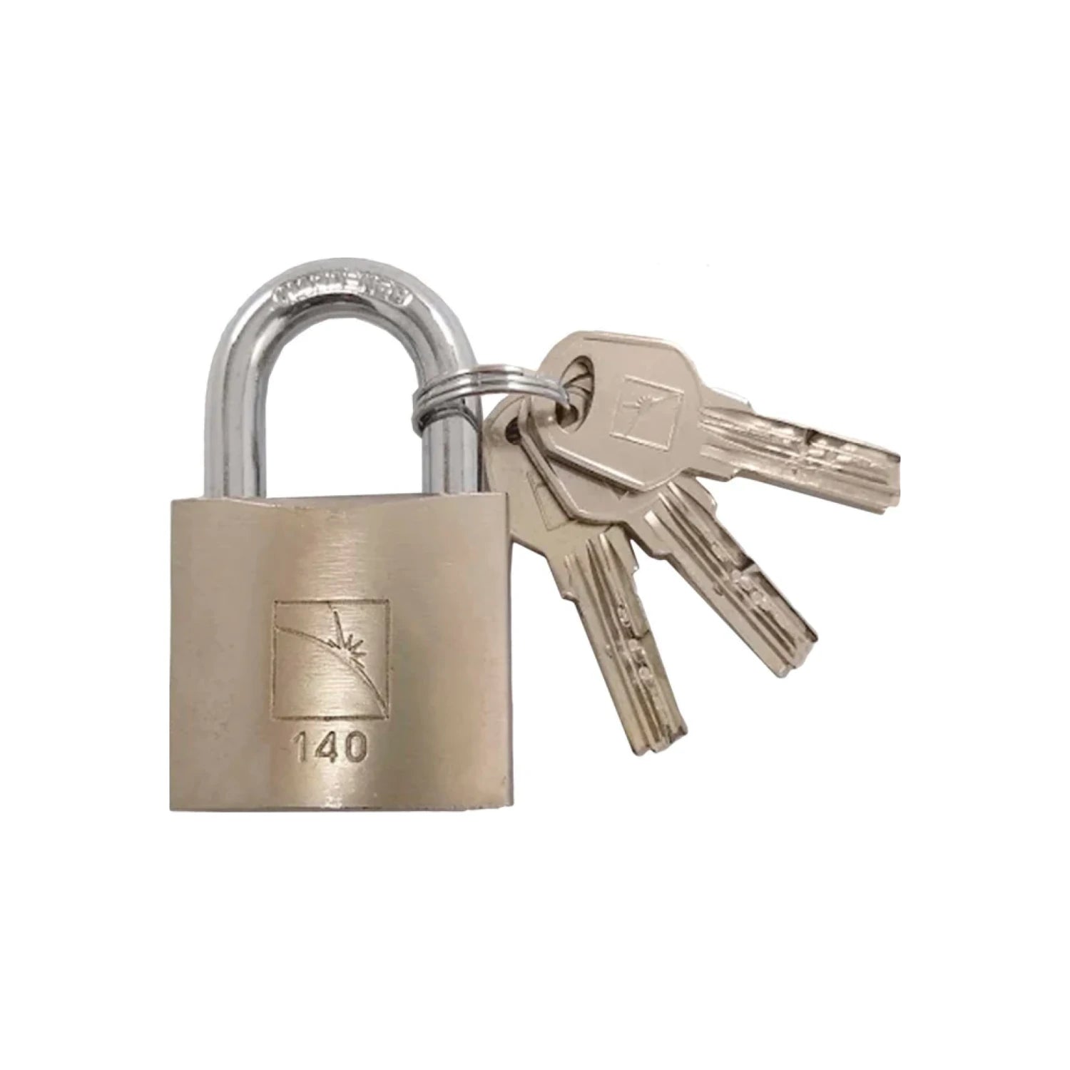 Candado de seguridad Austral 140 metálico con 3 llaves, ideal para protección y cerraduras.