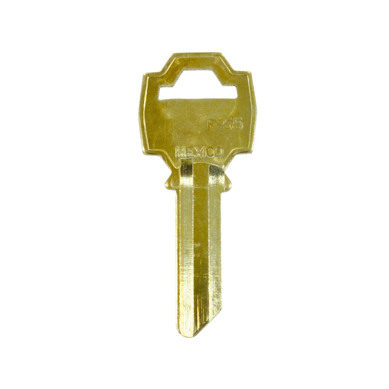 Forja de llave F-55 latonada color dorado para cerrajería