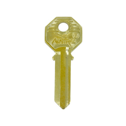 Forja de llave virgen Austral latonada, ideal para duplicado de llaves en ferreterías.