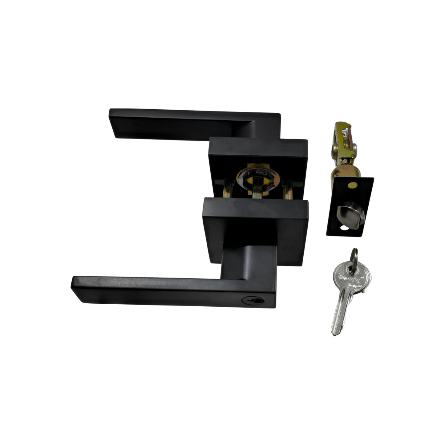 Cerradura de palanca Inoxx Milan negro mate para recámara, juego completo con manijas y llaves