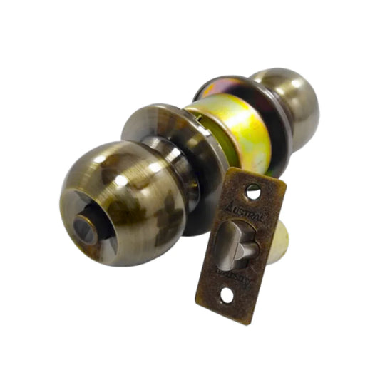 Cerradura/Chapa esfera para recámara cobre Austral 232363 satélite