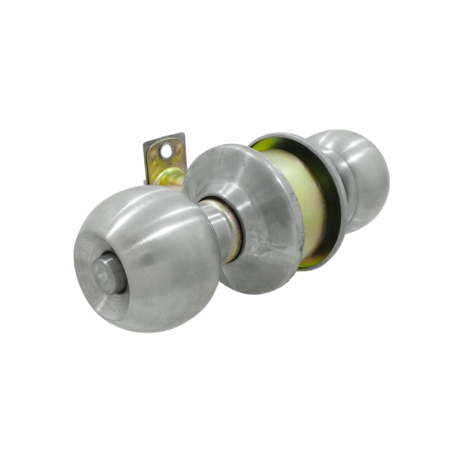 Cerradura de pomo esfera acero inoxidable satinado, chapa para puerta de recámara o baño