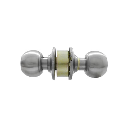 Pomo de puerta redondo en acero inoxidable satinado juego completo para interiores y baños