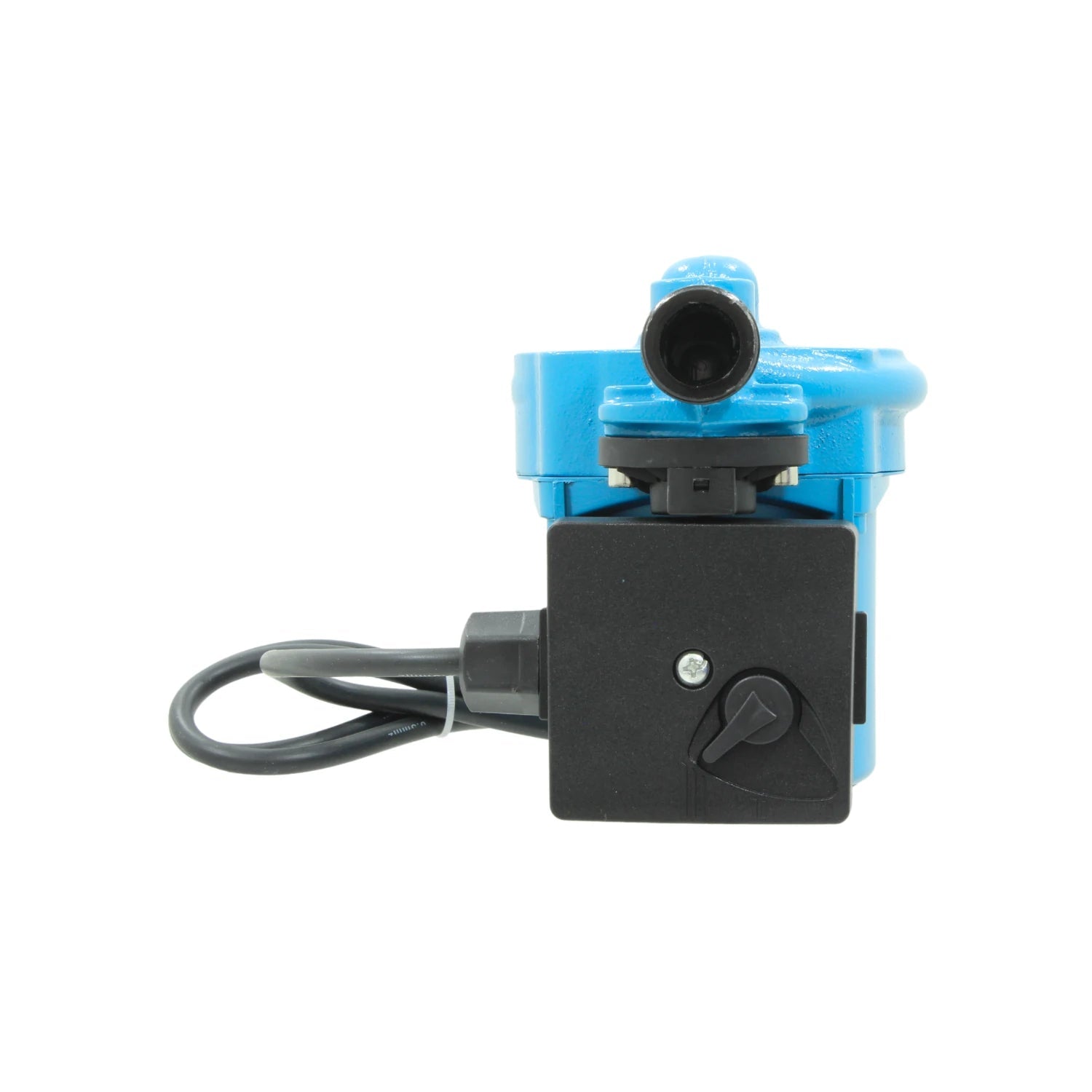 Presurizador de agua azul 1/6 HP para sistemas de plomería o calefacción, con conexión eléctrica lateral.