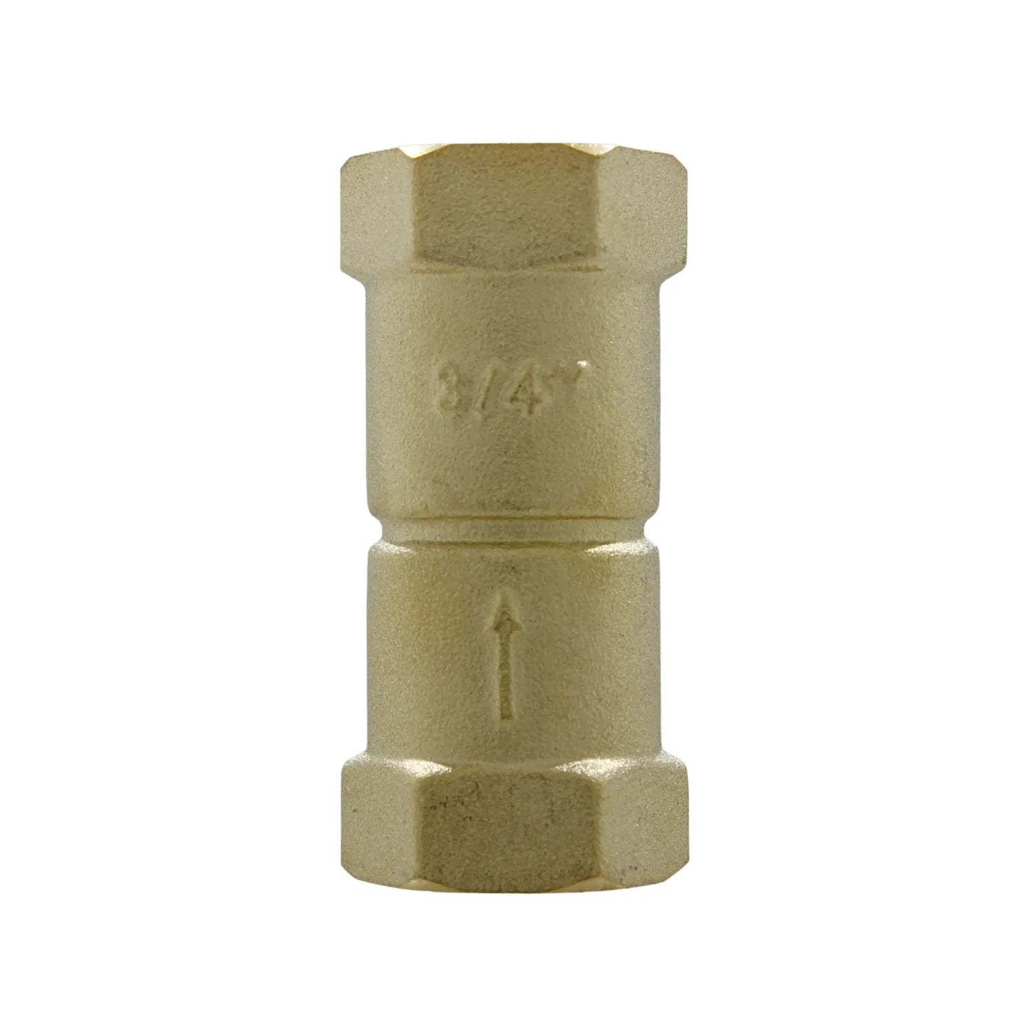 Válvula de retención de bronce 3/4 pulgada con flecha indicadora para control de flujo en tuberías