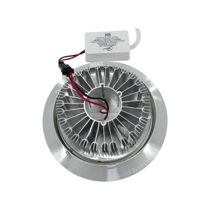 Lámpara panel LED Maigoo MG02305 redonda empotrable 9W de aluminio plateado con driver.