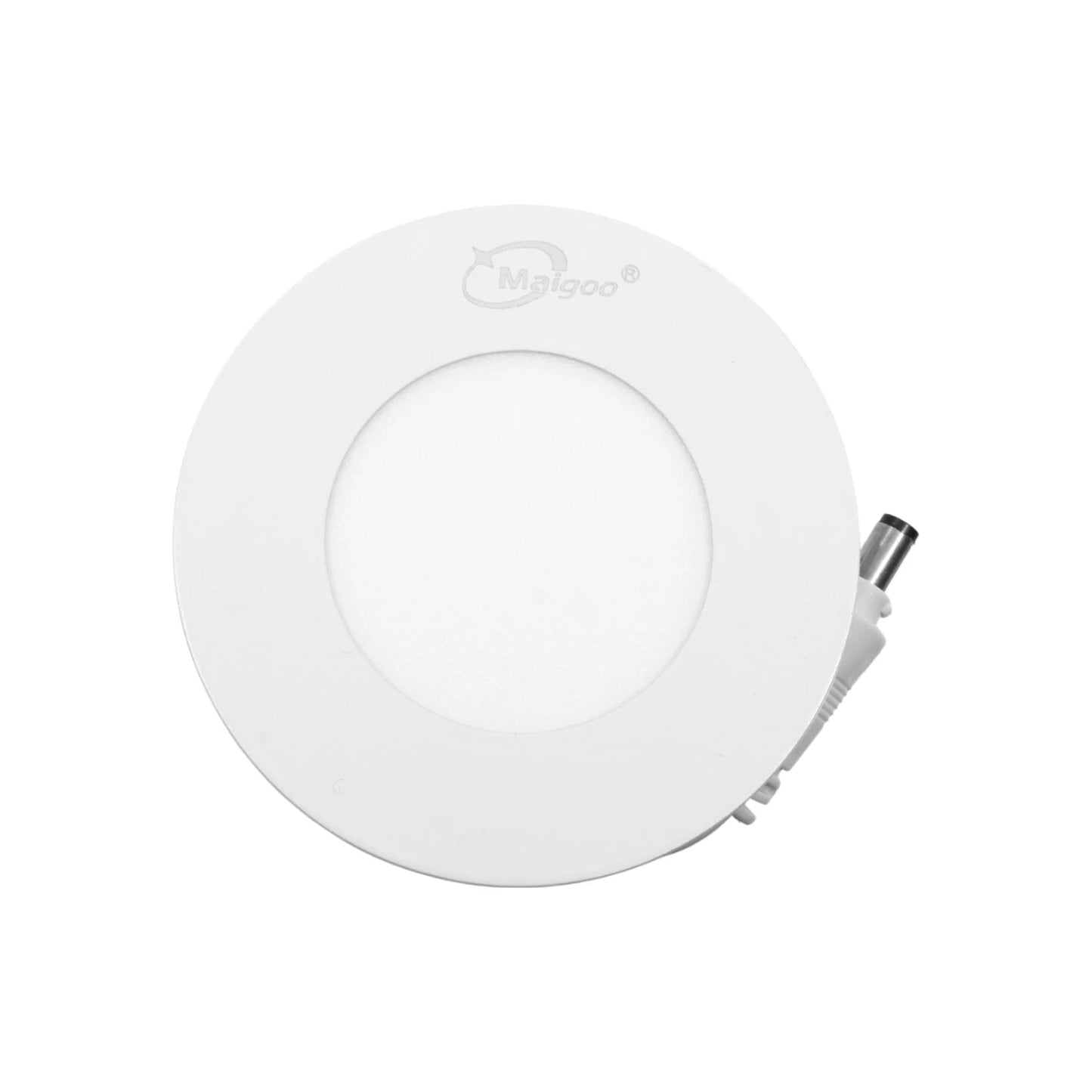 Lámpara panel LED redonda 3W empotrable blanca Maigoo con conector