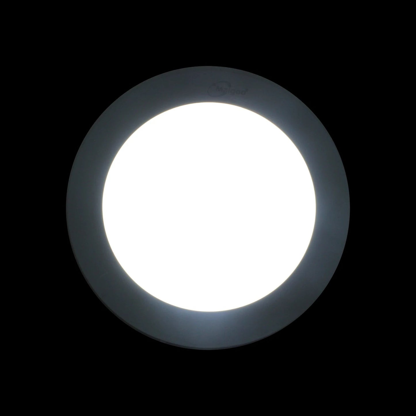 Lámpara panel LED redonda empotrable Maigoo 12W con luz blanca brillante y marco gris oscuro