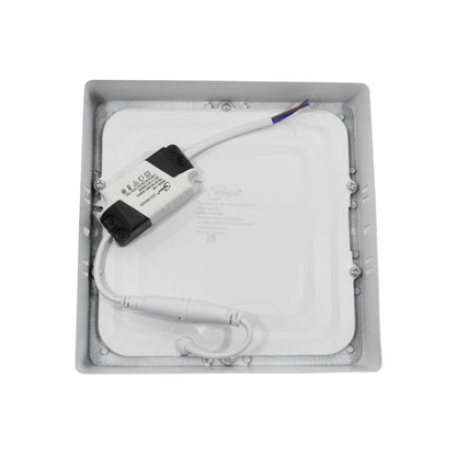 Lámpara panel LED Maigoo 12W cuadrada para sobreponer, color blanco, con driver AC/DC visible