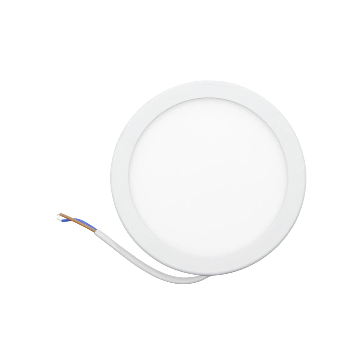 Lámpara panel LED redonda blanca empotrable de 6W con cables para instalación de iluminación en techo
