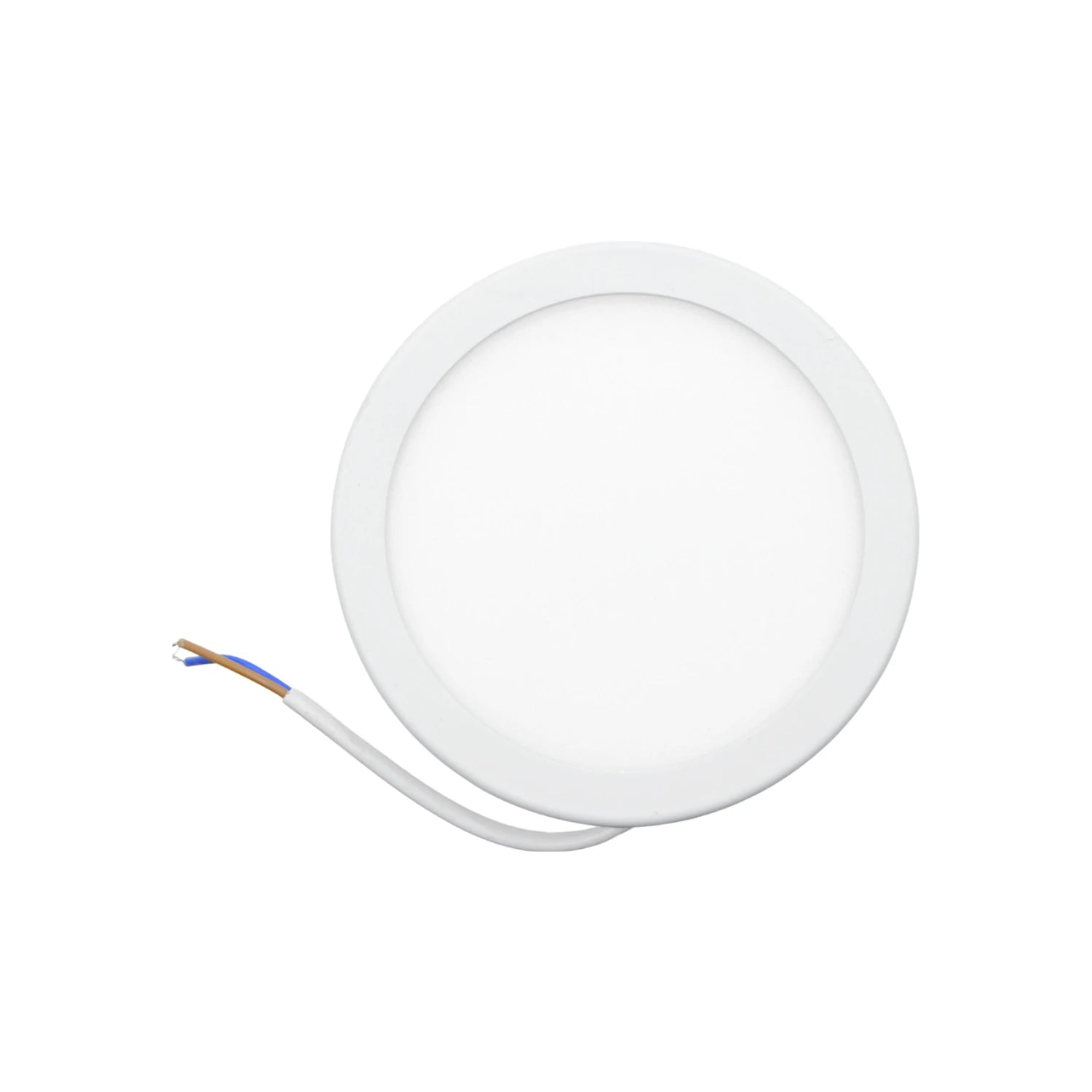 Lámpara panel LED redonda blanca empotrable de 6W con cables para instalación de iluminación en techo