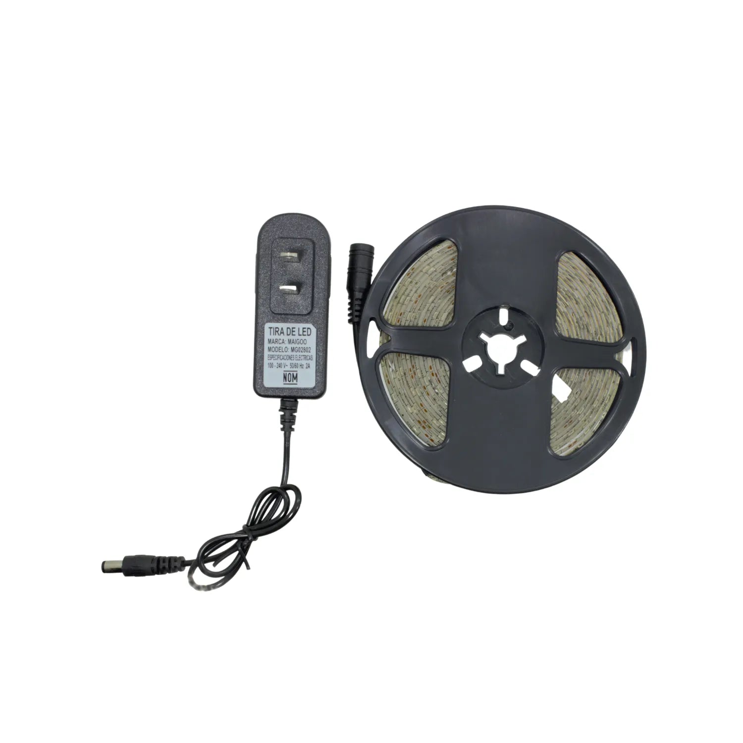 Tira LED blanca Maigoo 5m con adaptador de corriente, rollo de luz flexible para decoración