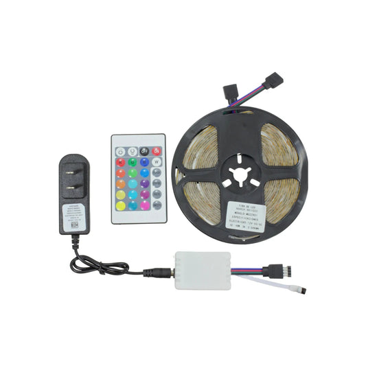 Tira LED RGB multicolor Maigoo de 5m, kit con control remoto, controlador y adaptador de corriente para iluminación
