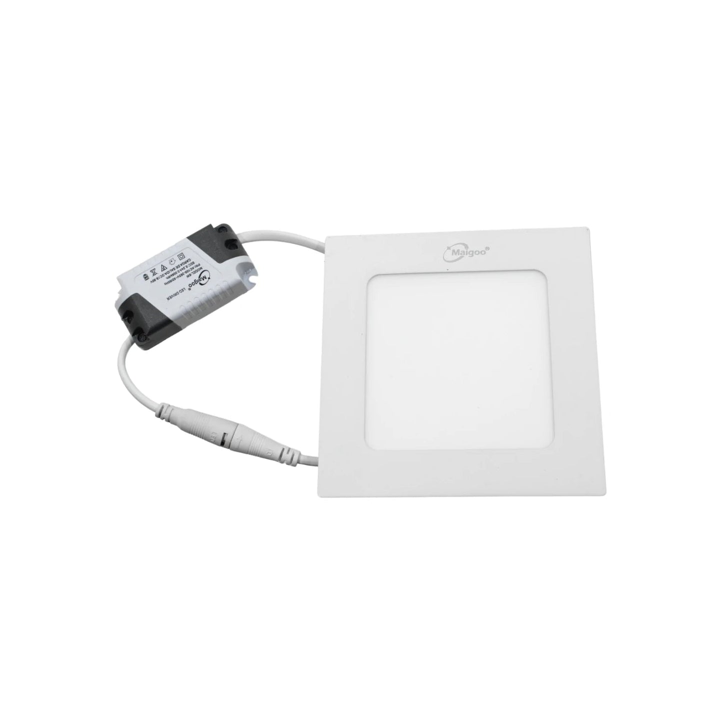 Foco panel LED cuadrado Maigoo blanco 6W empotrable con driver, ideal para plafones