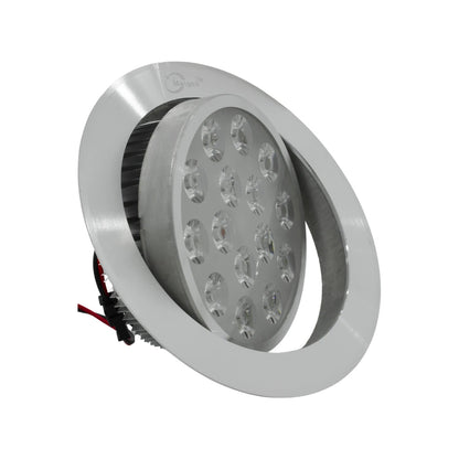 Lámpara panel LED Maigoo 15W redonda empotrable, aluminio plateado con 15 focos LED para techo
