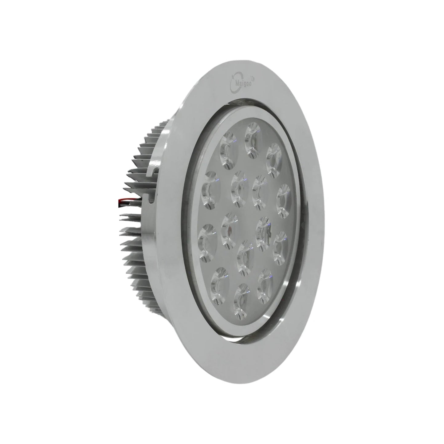 Lámpara LED Maigoo empotrable redonda de aluminio, color plata con diseño de múltiples lentes