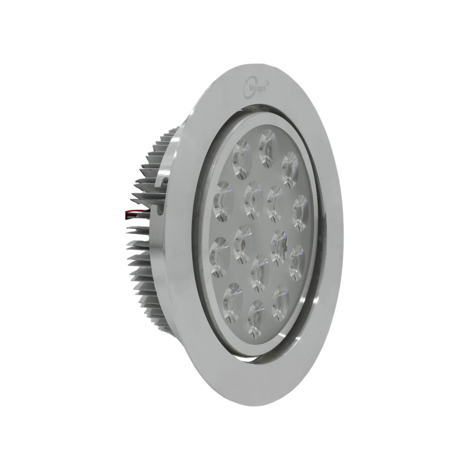 Lámpara LED Maigoo empotrable redonda de aluminio, color plata con diseño de múltiples lentes