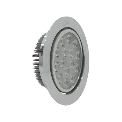 Lámpara LED Maigoo empotrable redonda de aluminio, color plata con diseño de múltiples lentes