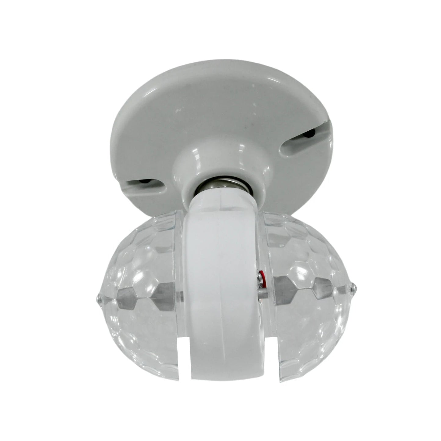 Foco LED giratorio doble multicolor para fiestas, proyector de luz disco, base blanca