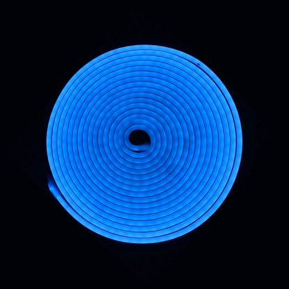 Tira LED azul neón flexible, enrollada en espiral, para iluminación decorativa