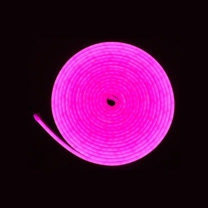 Tira LED neón flexible rosa brillante, enrollada para iluminación decorativa moderna