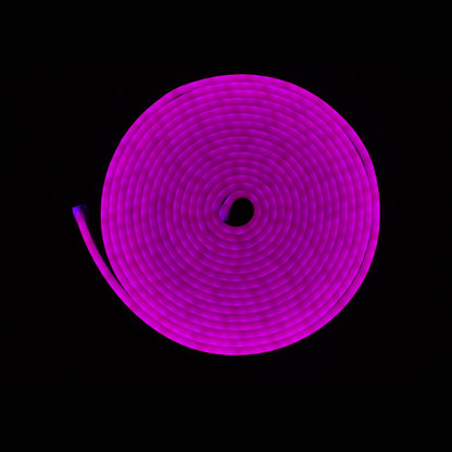 Tira LED neón morado de 5m enrollada, iluminación flexible para decoración de interiores