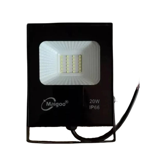Reflector LED Maigoo negro 20W IP66 con cable, luz exterior para seguridad o iluminación de áreas grandes