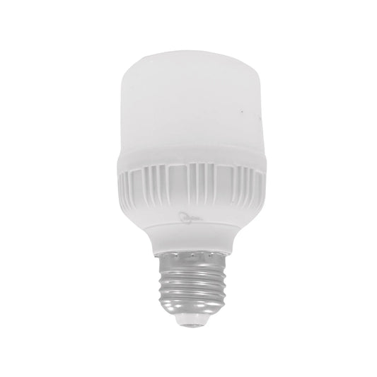 Foco LED blanco cilíndrico con base rosca E27 y disipador de calor