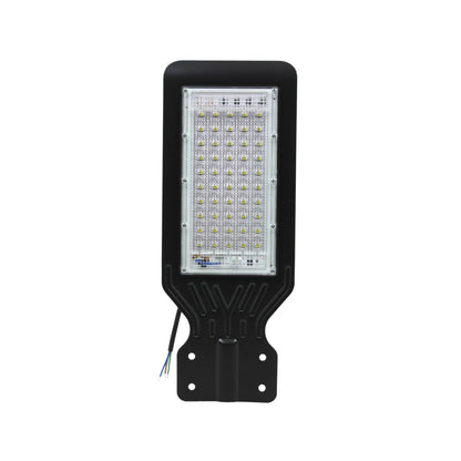 Lámpara urbana LED negra de 50W slim para alumbrado público exterior con múltiples focos y soporte de montaje
