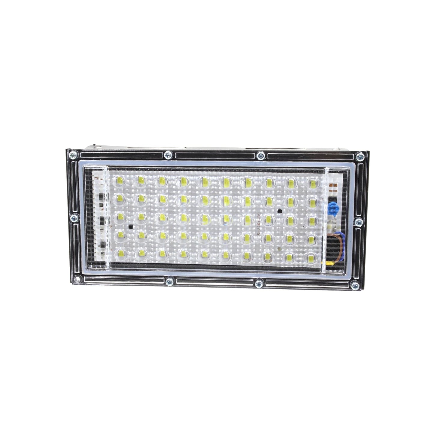 Foco proyector LED 50W rectangular para exteriores, luz blanca con carcasa metálica gris