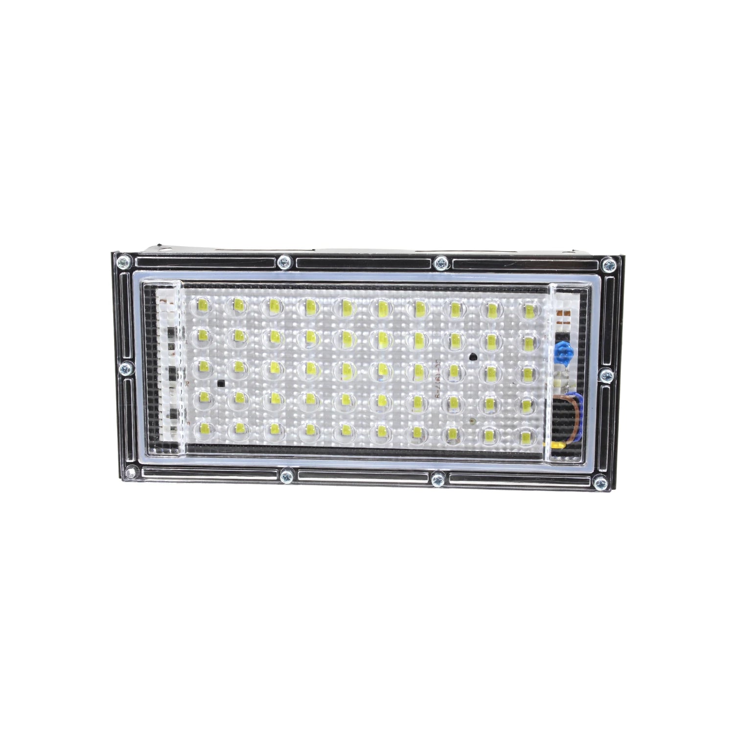 Foco proyector LED 50W rectangular para exteriores, luz blanca con carcasa metálica gris