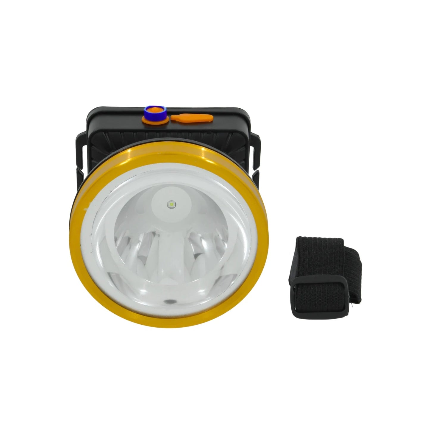 Lámpara frontal LED recargable 1 LED amarilla y negra para minería y trabajos manos libres