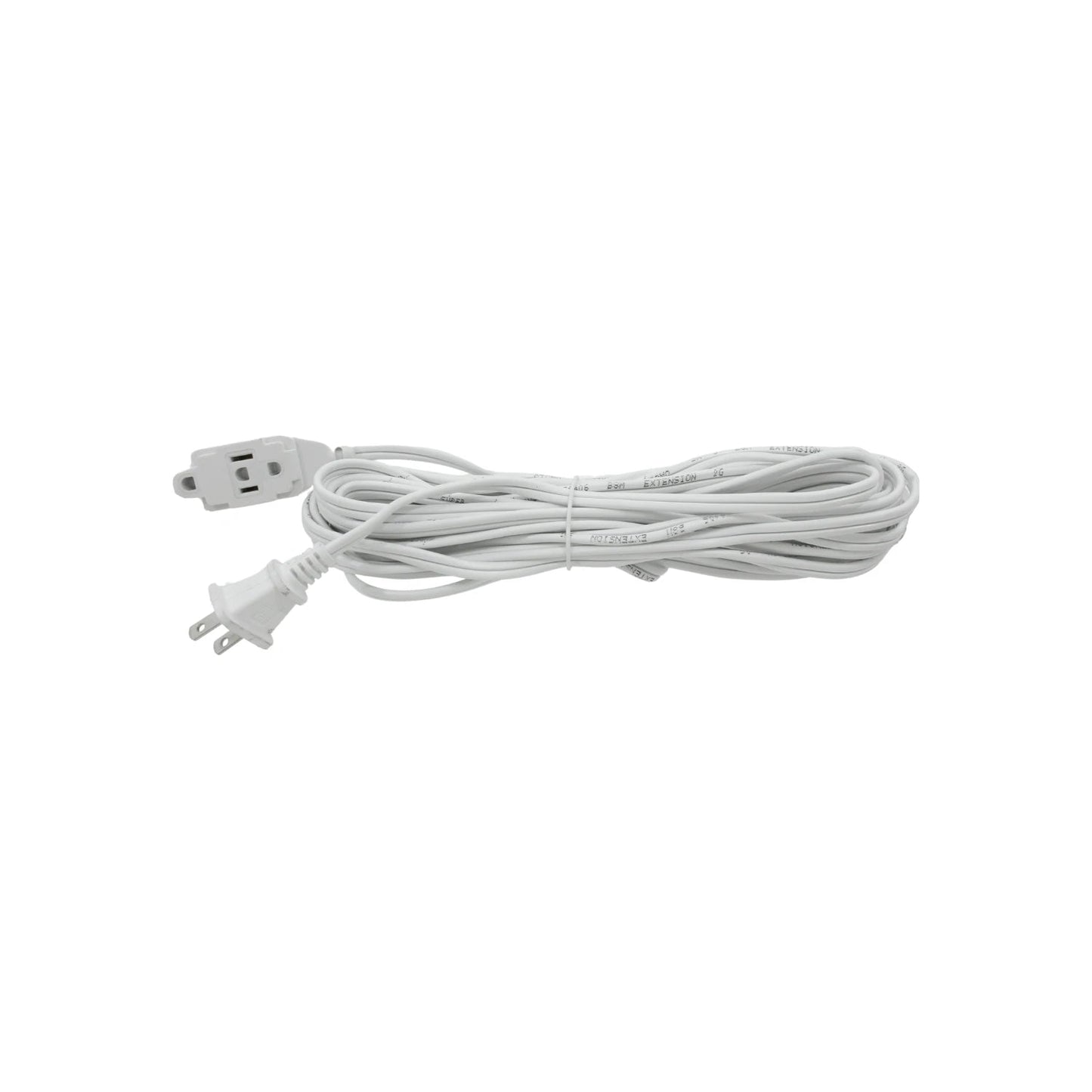 Extensión eléctrica blanca de 8 metros con conector macho y hembra de 2 polos