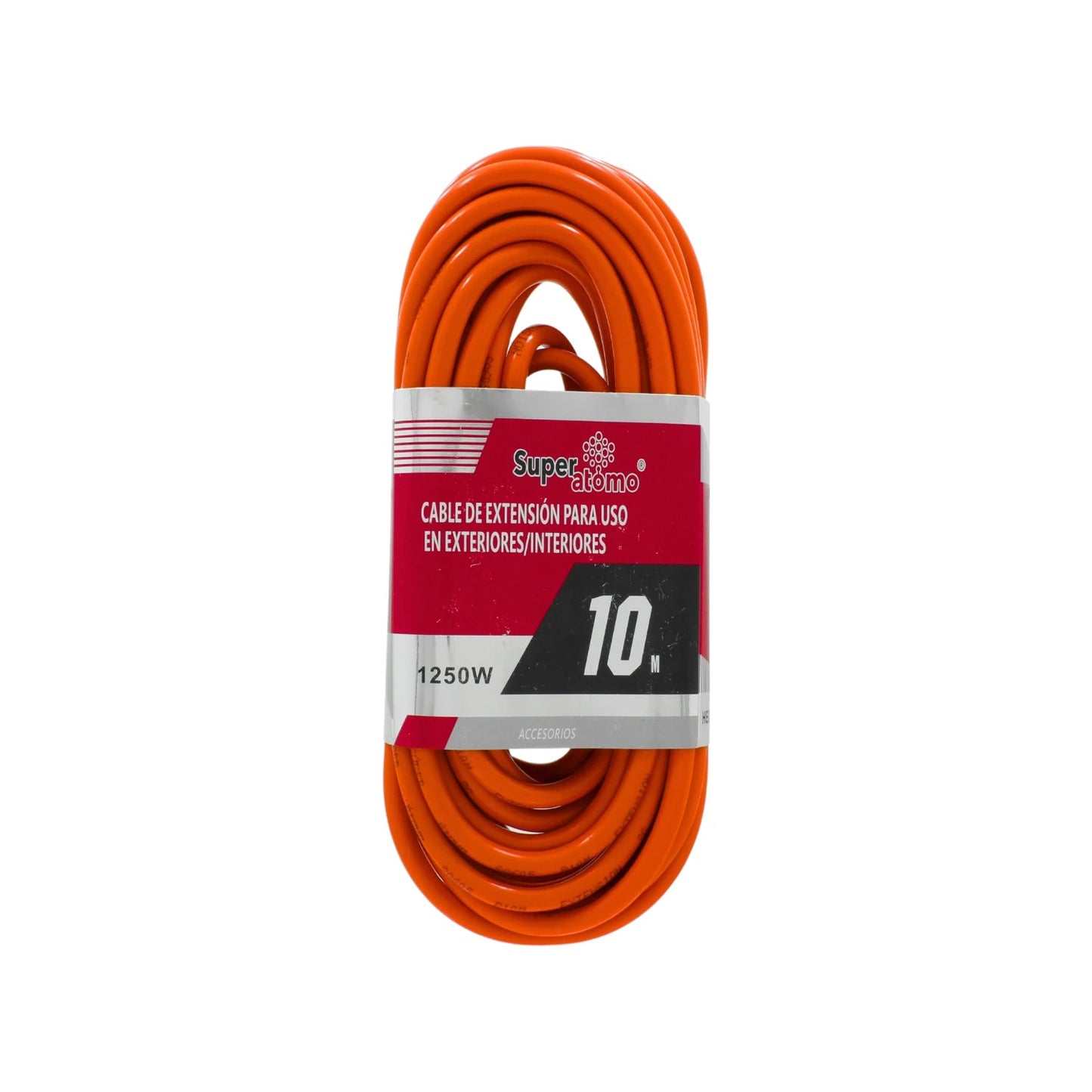Cable de extensión eléctrico naranja Super Átomo 10m, 1250W, para exteriores e interiores
