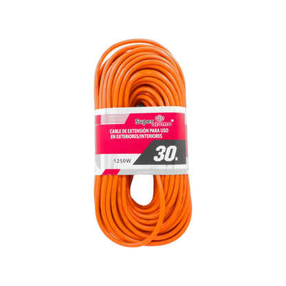 Cable de extensión naranja Super Átomo uso rudo 30 metros 1250W para exteriores e interiores