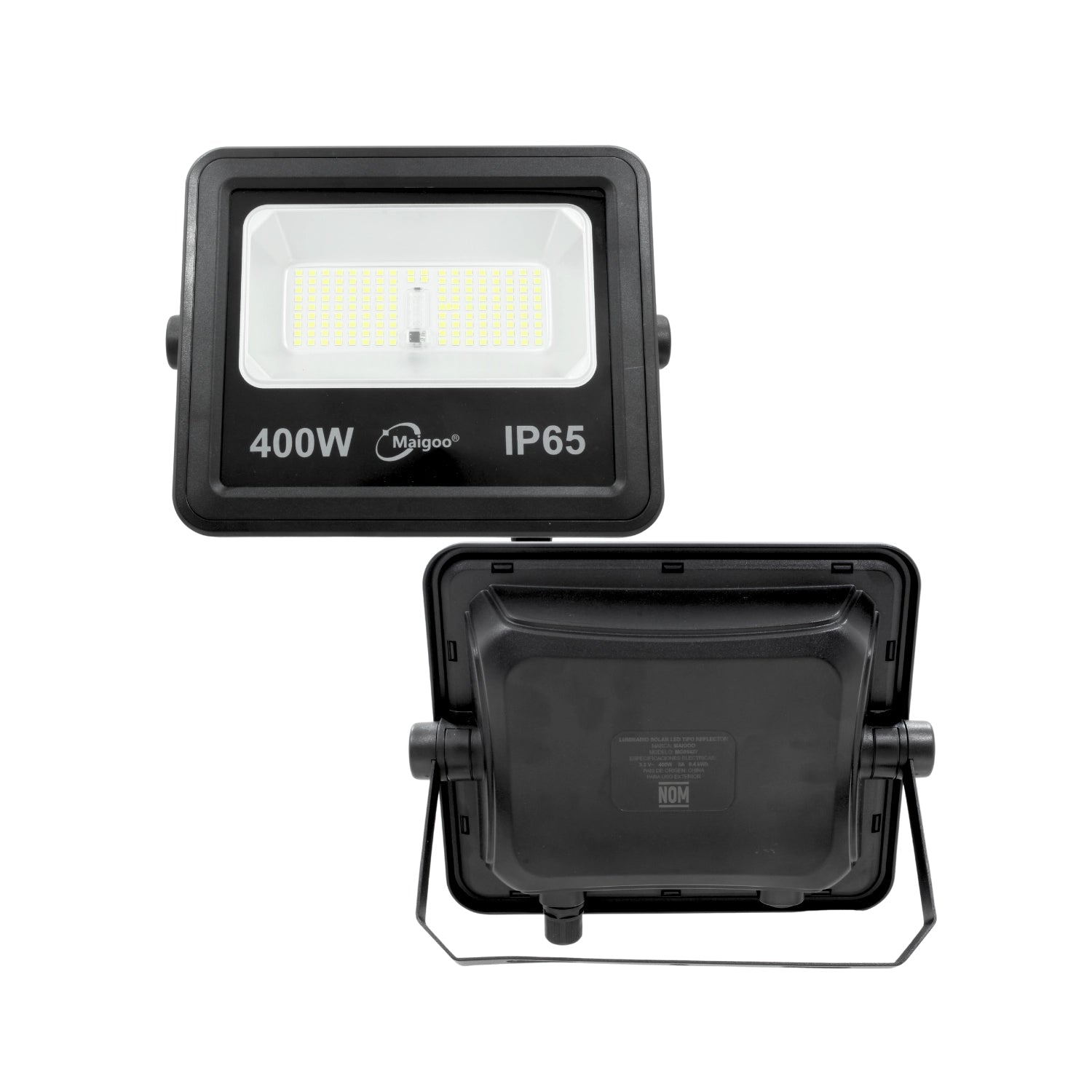 Reflector solar LED Maigoo 400W negro IP65 para exterior, resistente al agua y polvo