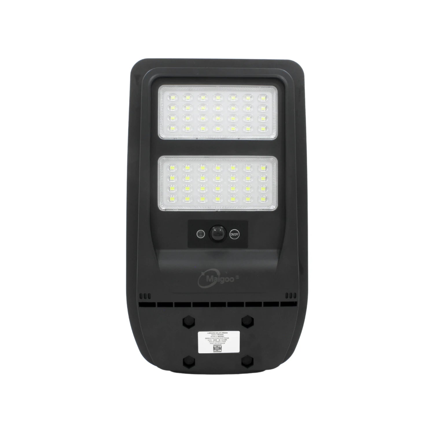 Lámpara solar urbana Maigoo negra 400W LED SMD con sensor para alumbrado exterior.
