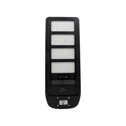 Lámpara solar urbana Maigoo 800W con múltiples paneles LED SMD. Foco negro para alumbrado público y exterior.