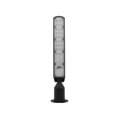 Lámpara urbana LED Maigoo 50W con fotocelda, luminaria vertical negra para alumbrado público