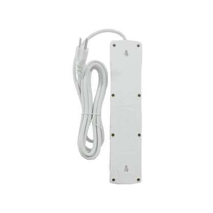 Multicontacto blanco de 4 tomas con cable eléctrico y enchufe de 2 clavijas. Ideal para extensión en ferretería.