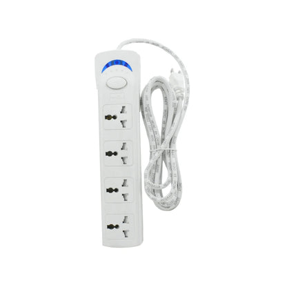 Multicontacto blanco Super Átomo SA202 con 4 entradas universales, interruptor iluminado, extensión eléctrica.