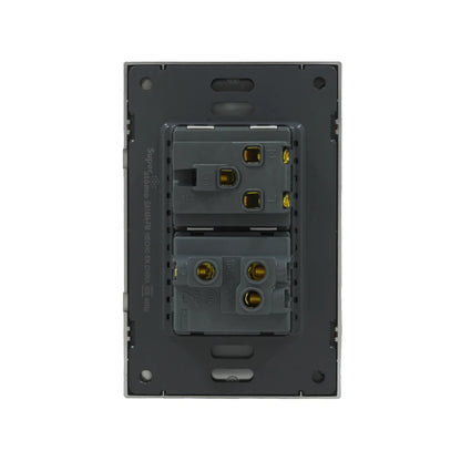 Placa 1 apagador escalera/1 contacto Super átomo SA1404-PM