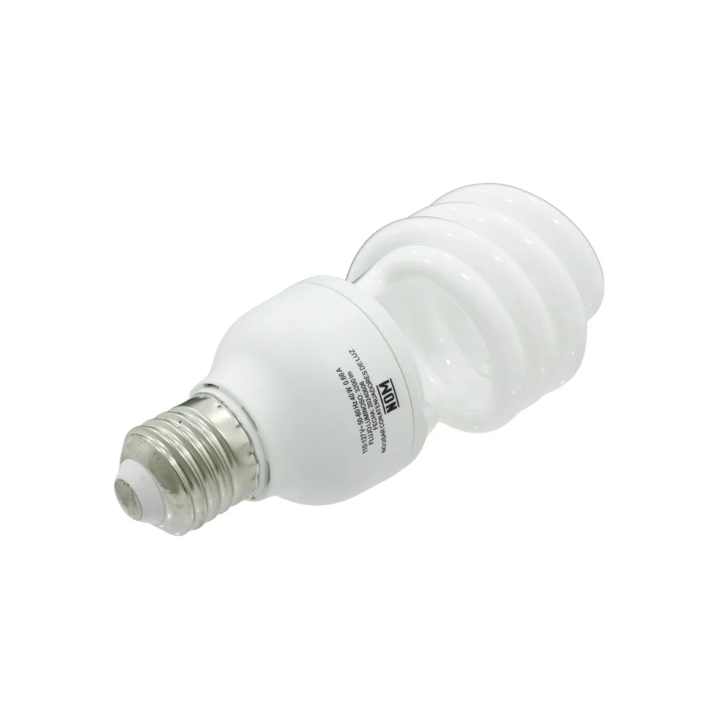 Lámpara fluorescente compacta espiral NOM 40W, 2000lm luz fría, foco ahorrador E27