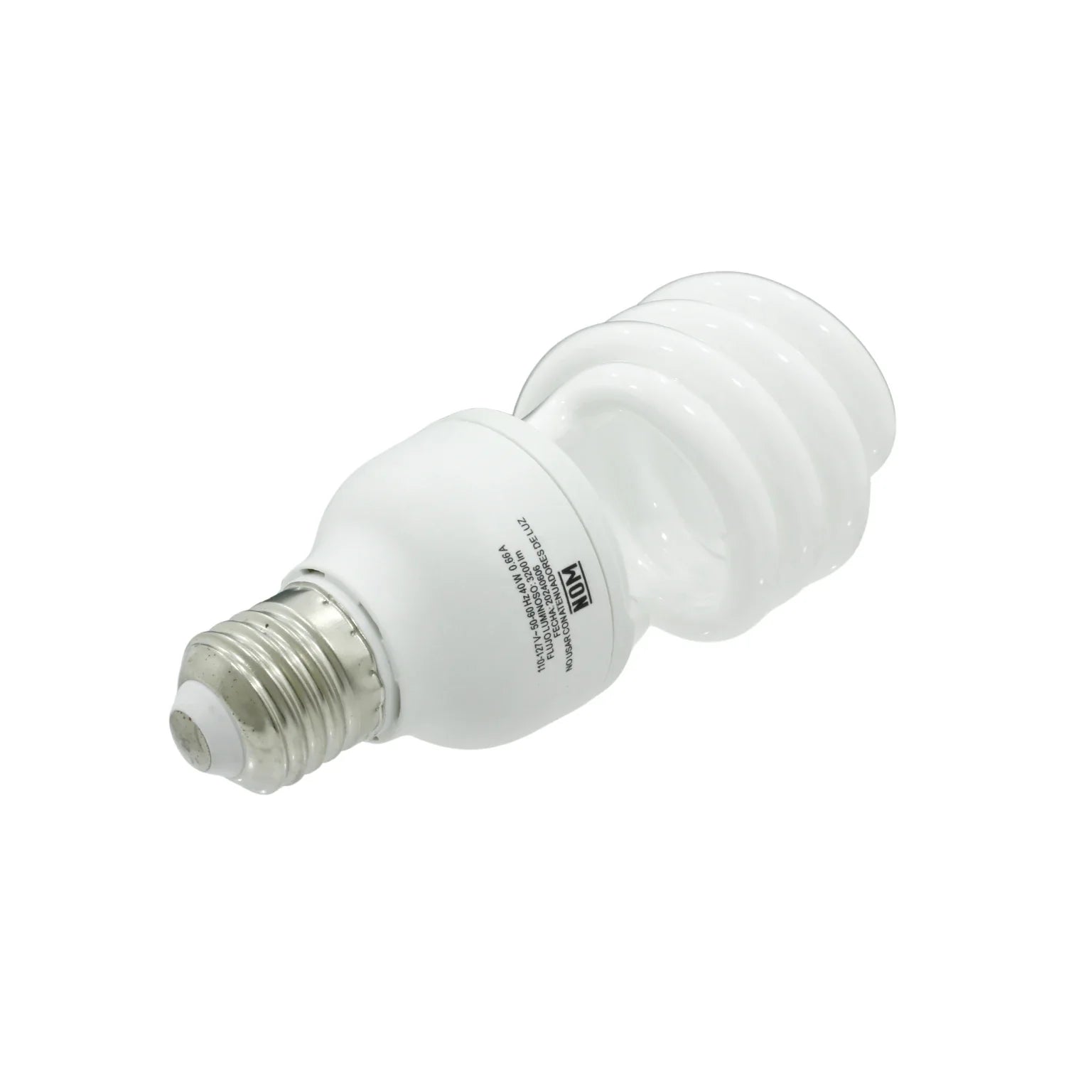 Lámpara fluorescente compacta espiral NOM 40W, 2000lm luz fría, foco ahorrador E27
