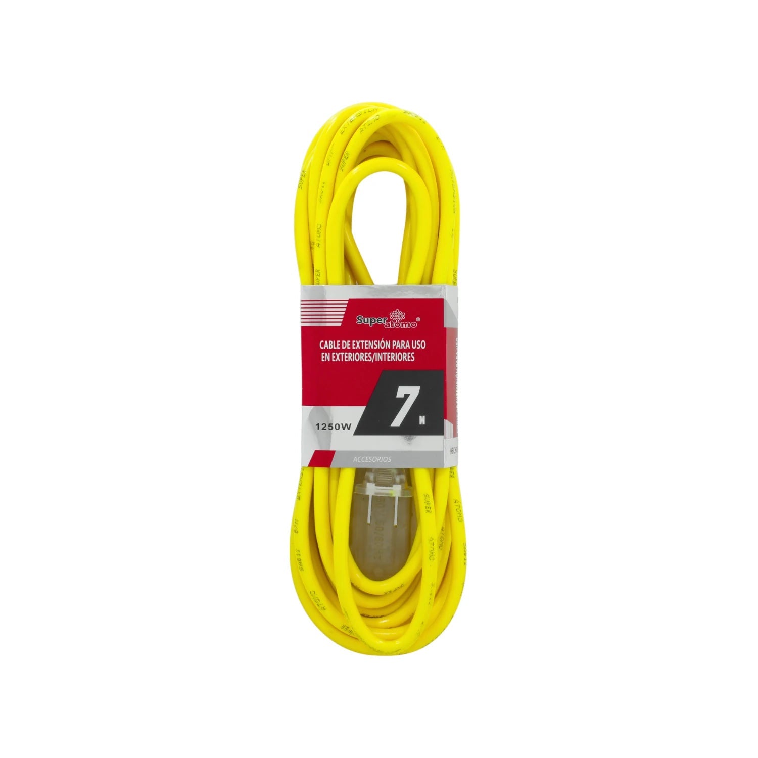 Cable extensión uso rudo amarillo de 7m y 1250W para interior y exterior