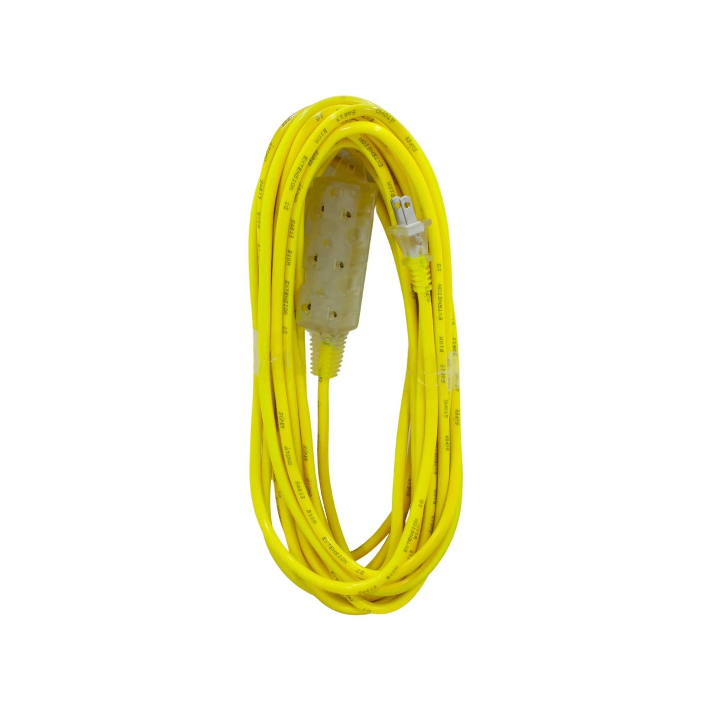 Extensión eléctrica uso rudo Maigoo SA613 amarilla 10 metros con multicontacto