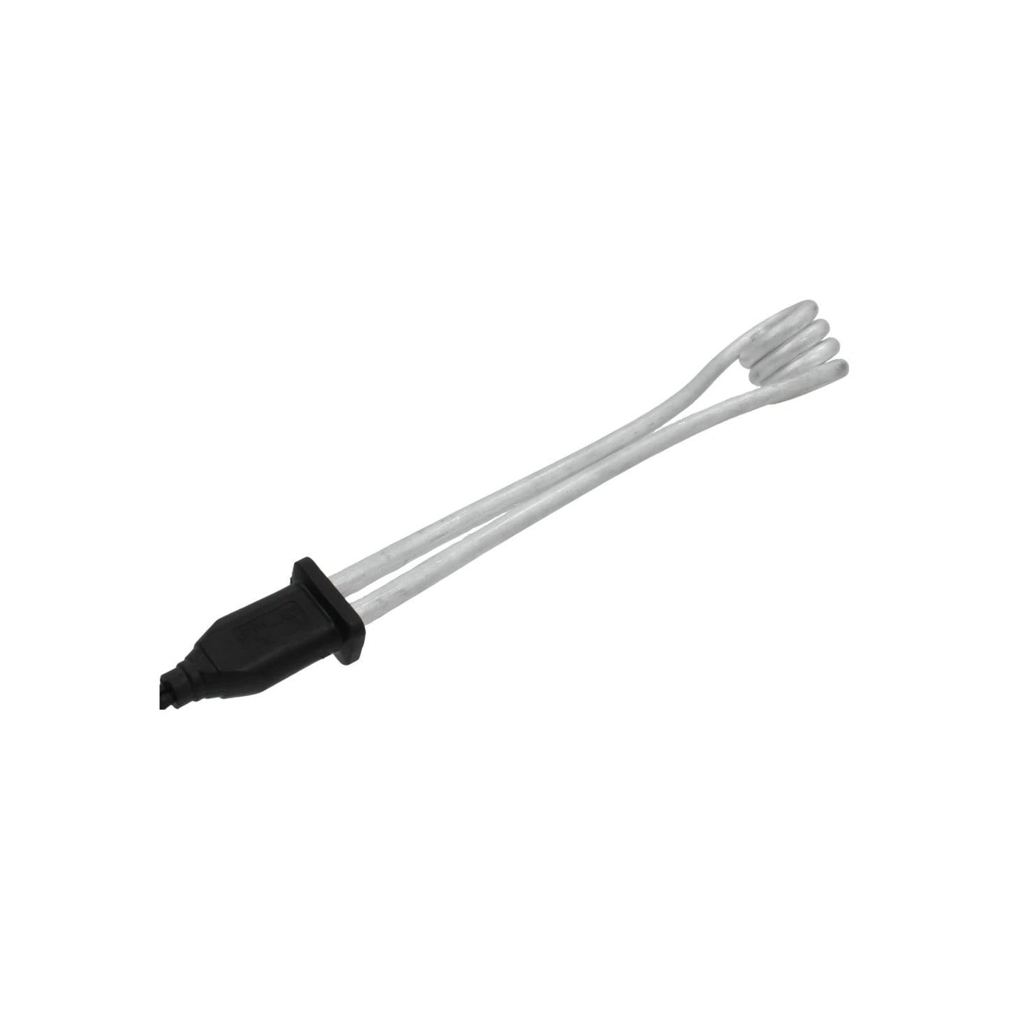 Calentador de inmersión eléctrico portátil con resistencia en espiral doble para agua, mango negro.